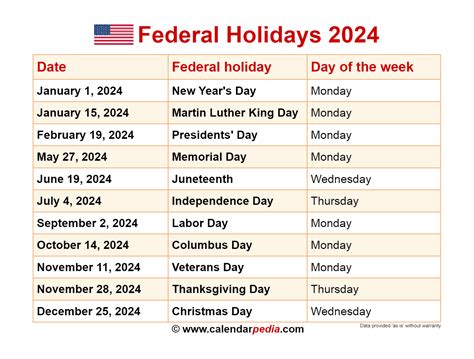 2024 Holidays .